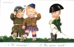 Vintage Postcard Fantaisie Mauzan Illustrator If he returned Napoleon Militaria