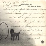 Vintage Postcard Circus Baby Clown Dog