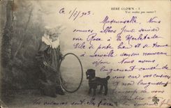 Vintage Postcard Circus Baby Clown Child