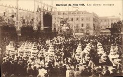 Vintage Postcard Circus Clown musical clowns Carnival of Nice 1924