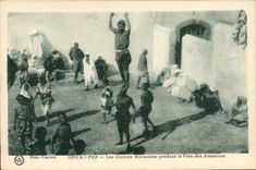 Vintage Postcard Circus Fez Clown Moroccan clowns during the festival of Aissaouas