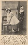 Vintage Postcard Circus Clown Hinter den Kulissen Dancer