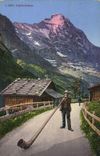 Vintage Postcard Alphornblaser Folklore