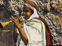 Vintage Postcard Arab Folklore Musician North Africa