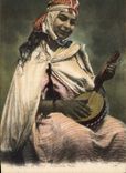 CPA Folklore Musicienne arabe Afrique du Nord 