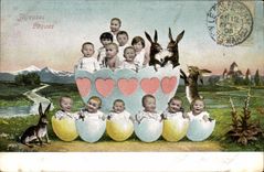 CPA Lapin Lapins Enfants 