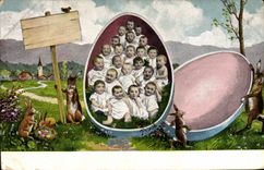 CPA Lapin Lapins Enfants 