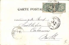 Vintage Postcard Rabbit Flowers Bells