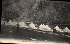 Vintage Postcard Militaria a camp of Alpine hunters