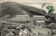 Vintage Postcard Militaria Alpine hunters Huts Old New barracks the Thousand Forks Surroundings of Peira Undermined