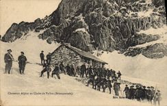 CPA Militaria Chasseurs Alpins au chalet du Vallon Brianconnais 