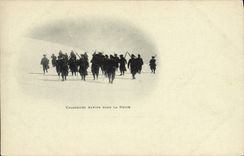 CPA Militaria Chasseurs Alpins dans la neige 