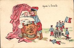 CPA Militaria Apres la bataille 