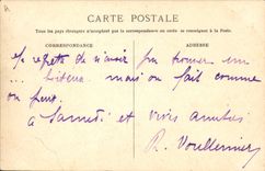 Postal Militaria Vuelta del frente