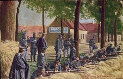 CPA Militaria Belges dans les tranchees 