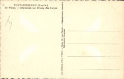 Vintage Postcard Fontainebleau the palate Twilight on the pond of carps