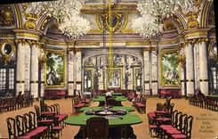 Vintage Postcard Monte Carlo Gaming room Caster Casino
