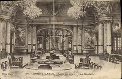 Vintage Postcard Casino Monte Carlo Gaming room the caster Monte Carlo Casino