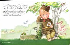 Vintage Postcard Fantasy Illustrator the famous songs Militaria Mauzan