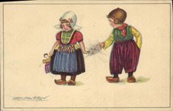 Vintage Postcard Fantasy Illustrator Mauzan Children