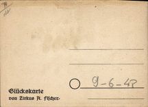 Postal Jenny Piccolo und Niño Elefante