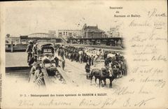 CPA Cirque Barnum et Bailey Dechargement des trains speciaux Chevaux 