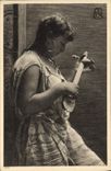 CPA Folklore Musicienne 