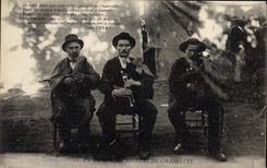 Vintage Postcard Folklore a group of players of Chabrette SIGNAL