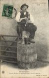 Vintage Postcard Folklore Velay the Standard cabrettaire of musician of countryside making dance faggot