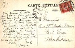 Vintage Postcard Folklore Auvergne Player of haversack