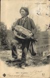 Standard Vintage Postcard Folklore of the Center a Hurdy-gurdyist