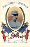 Vintage Postcard Militaria Marechal Petain For the right has the civilization