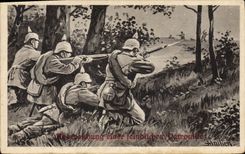 CPA Militaria Casques a pointe 