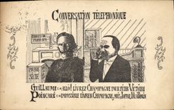 Vintage Postcard Militaria Conversation telephonique Guillaume Poincare Telephones