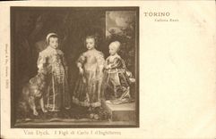 Vintage Postcard Torino Galleria Reale Van Dyck