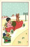 Vintage Postcard Automobile Fantasy Illustrator Marshals Bear