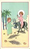 Vintage Postcard Fantasy Illustrator Marshals Angel Donkey Mule