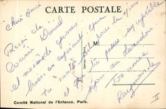 Vintage Postcard Fantasy Illustrator Mallet Child Summer holidays Tennis