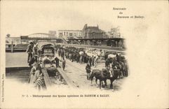 CPA Cirque Barnum et Bailey Dechargement des trains speciaux Chevaux Clown 