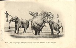 CPA Cirque Barnum et Bailey Un groupe d'elephants en file indienne Elephant