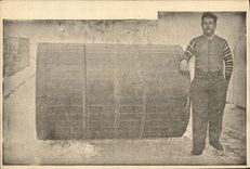 Postal la vuelta al mundo Hombre móvil en barril Estrangulamiento el Portefaix CUMBRE