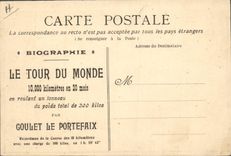 Postal la vuelta al mundo Hombre móvil en barril Estrangulamiento el Portefaix CUMBRE