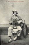 Vintage Postcard Folklore Old Bressans costumes the player of Hurdy-gurdy SIGNAL