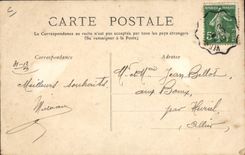 Postal Folclore un Cornemuseux De la región de Berry