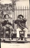 CPA Folklore Biniou et bombarde 