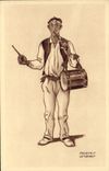 Vintage Postcard Folklore In the Basque Country Player of Chirola Jacques the Tanner