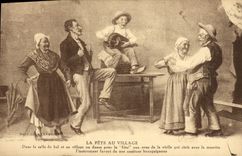 Vintage Postcard Folklore the festival at the village In the ballroom and at the village one dances