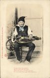 Vintage Postcard Folklore Hurdy-gurdyist