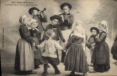 Vintage Postcard Folklore childish Scenes dance of the round of Jambadao