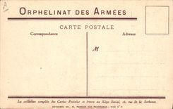 Vintage Postcard Militaria Children orphanage of the Armies the general Dog